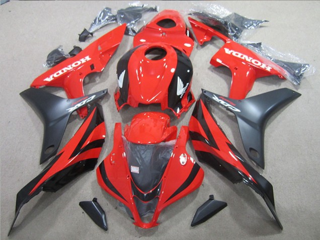 Mejores Carenados Moto Honda CBR600RR 2007-2008 - Rojo Negro Brillante Negro Mate