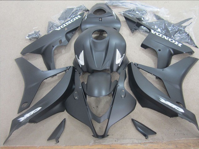 Mejores Carenado Moto Honda CBR600RR 2007-2008 - Negro Mate Blanco Calcomanías