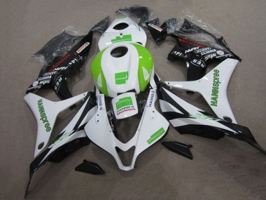 Mejores Kits Carenado Moto Honda CBR600RR 2007-2008 - Blanco Verde Negro Brillante Hannspree