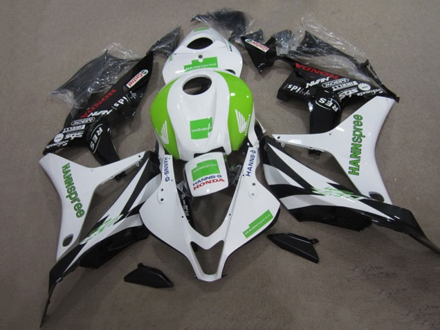 Mejores Kits Carenado Moto Honda CBR600RR 2007-2008 - Blanco Verde Negro Brillante Hannspree