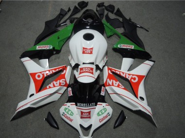 Mejores Carenados Moto Honda CBR600RR 2007-2008 - Blanco Rojo Verde San Carlo