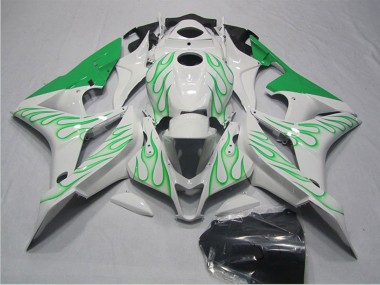 Mejores Carenados Moto Honda CBR600RR 2007-2008 - Blanco Verde Llama
