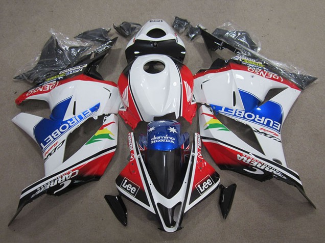 Mejores Carenados Moto Honda CBR600RR 2009-2012 - Blanco Rojo Azul EuroBet Lee
