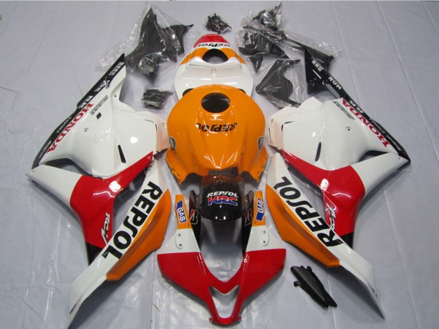 Mejores Kits Carenados Moto Honda CBR600RR 2009-2012 - Naranja Blanco Rojo Negro Brillante Repsol