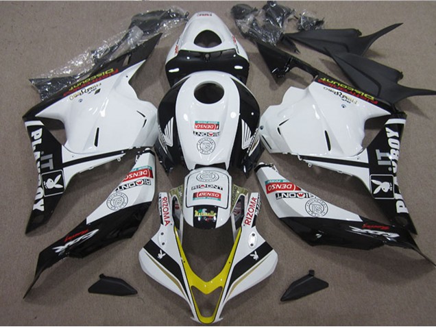 Mejores Carenados Moto Honda CBR600RR 2009-2012 - Blanco Amarillo Negro Brillante Rizoma Playboy