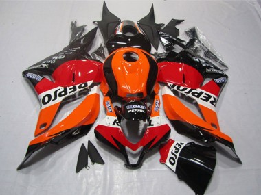 Mejores Plásticos Moto ABS Honda CBR600RR 2009-2012 - Naranja Blanco Rojo Negro Brillante Repsol
