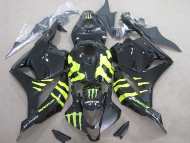 Mejores Carenados Moto Honda CBR600RR 2009-2012 - Negro Brillante Amarillo Monstruo