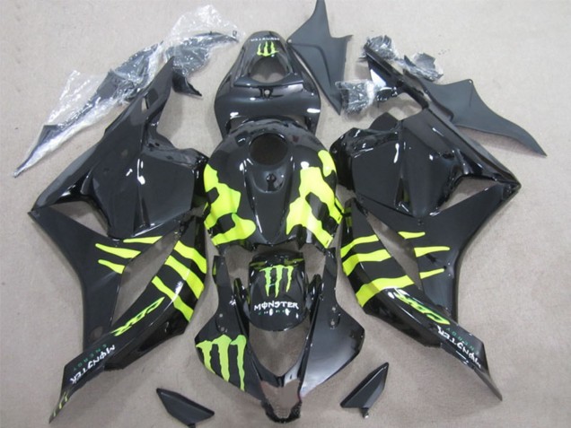 Mejores Carenados Moto Honda CBR600RR 2009-2012 - Negro Brillante Amarillo Monstruo