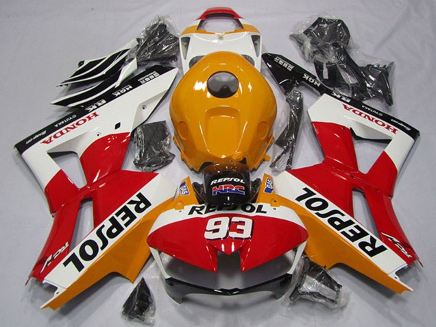 Mejores Carenado Moto Honda CBR600RR 2013-2023 - Naranja Blanco Rojo Negro Brillante Repsol 93