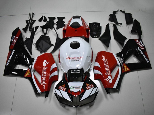 Mejores Carenados Moto Honda CBR1000RR 2012-2016 - Blanco Rojo Negro Brillante Santander