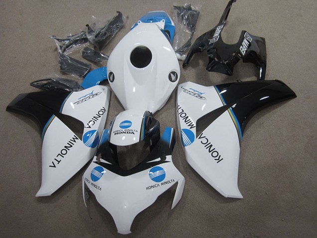 Mejores Carenado Moto Honda CBR1000RR 2008-2011 - Blanco Azul Negro Brillante Konica Minolta