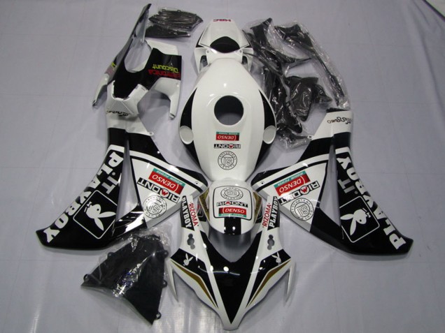 Mejores Carenados Moto Honda CBR1000RR 2008-2011 - Blanco Negro Brillante DENSO Playboy