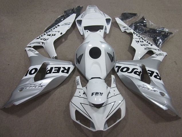 Mejores Carenado Moto Honda CBR1000RR 2006-2007 - Blanco Plata Negro Repsol