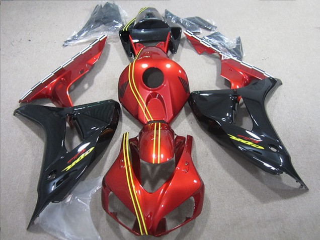 Mejores Carenados Moto Honda CBR1000RR 2006-2007 - Rojo Amarillo Negro Brillante