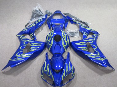 Mejores Carenados Moto Honda CBR1000RR 2006-2007 - Azul Verde Llama