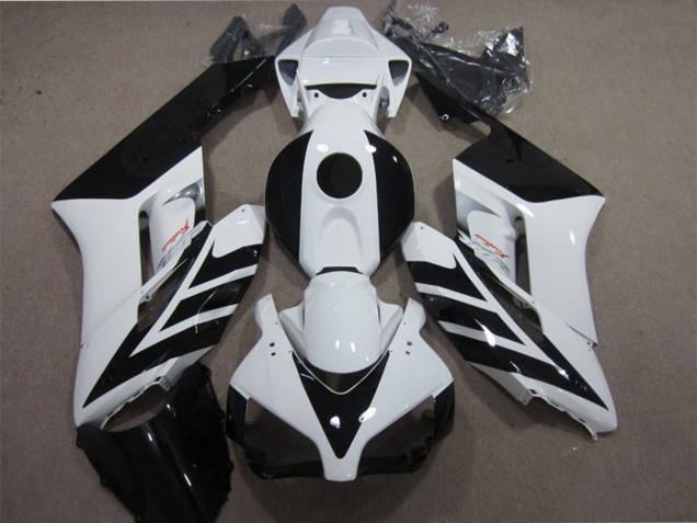 Mejores Carenado Moto Honda CBR1000RR 2004-2005 - Blanco Negro Brillante Raya