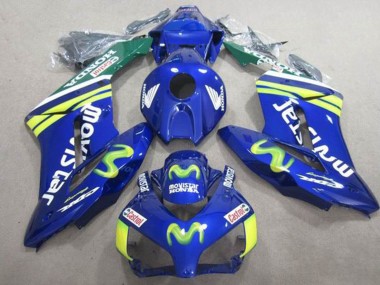 Mejores Carenados Moto Honda CBR1000RR 2004-2005 - Azul Verde Amarillo MoviStar Castrol