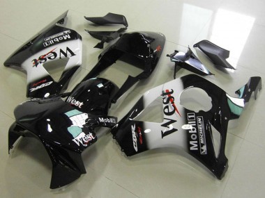 Mejores Carenados Moto Honda CBR900RR 954 2002-2003 - Negro Brillante Blanco West