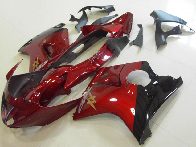 Mejores Carenados Moto Honda CBR1100XX Blackbird 1996-2007 - Rojo Caramelo Negro Brillante