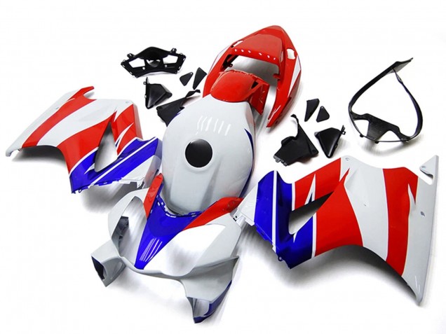 Mejores Carenados Moto Honda VFR800 2002-2013 - Blanco Rojo Azul No Calcomanía