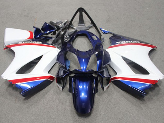 Mejores Carenado Moto Honda VFR 800 2002-2013 - Blanco Azul Rojo