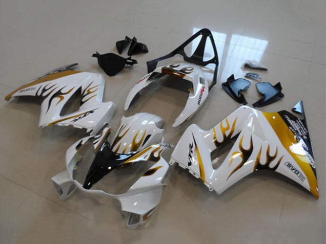Mejores Carenado Moto Honda VFR 800 2002-2013 - Blanco Oro Llama