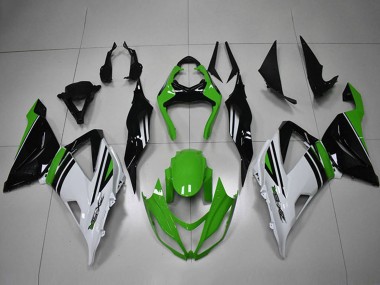 Mejores Carenados Moto Kawasaki ZX6R 2013-2018 - Verde Blanco Negro Raya