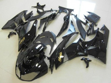 Mejores Carenados Moto Kawasaki ZX6R 2013-2018 - Negro Brillante Oro Ninja