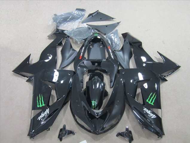 Mejores Carenados Moto Kawasaki ZX6R 2007-2008 - Negro Ninja Verde Monstruo