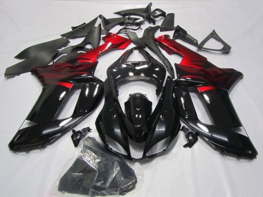 Mejores Carenados Moto Kawasaki ZX6R 2007-2008 - Negro Rojo
