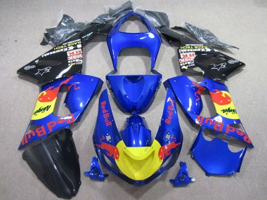 Mejores Carenados Moto Kawasaki ZX6R 2005-2006 - Azul Amarillo Negro Rojo Bull