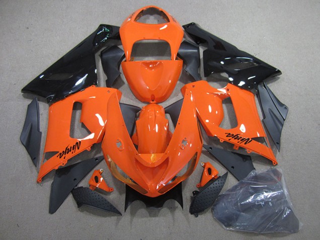 Mejores Kits Carenado Moto Kawasaki ZX6R 2005-2006 - Naranja Negro