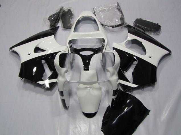 Mejores Carenados Moto Kawasaki ZX6R 2000-2002 - Blanco Negro Brillante