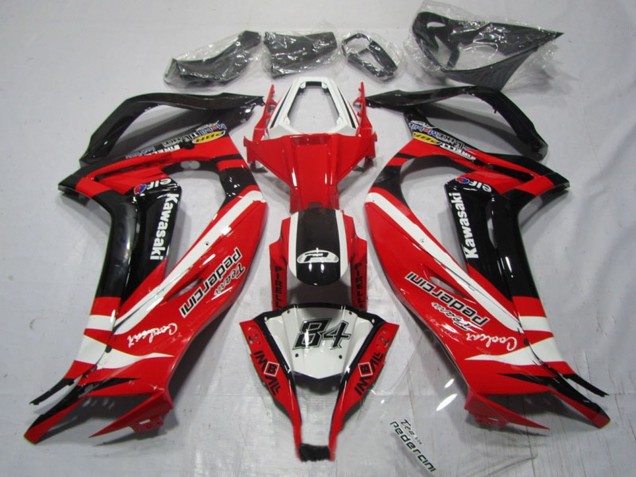 Mejores Carenados Moto Kawasaki ZX10R 2011-2015 - Blanco Rojo Negro Pedercini