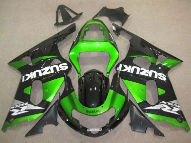 Mejores Carenados Moto Suzuki GSXR 600 2001-2003 - Verde Negro Brillante Blanco