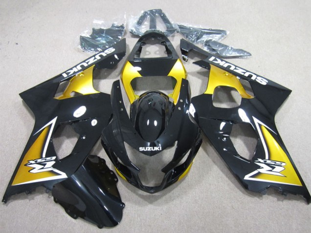 Mejores Carenados Moto Suzuki GSXR 600 2004-2005 - Negro Brillante Amarillo