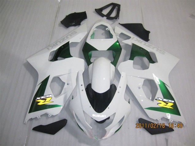 Mejores Carenados Moto Suzuki GSXR 600 2004-2005 - Blanco Verde Amarillo Negro