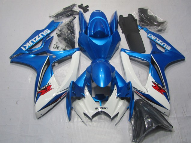 Mejores Carenado Moto Suzuki GSXR 600 2006-2007 - Blanco Azul Rojo