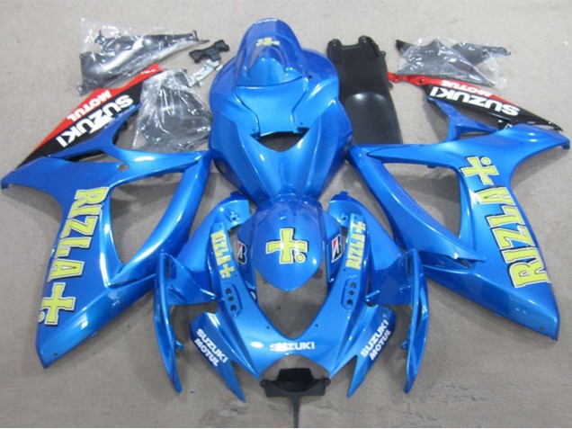 Mejores Carenados Moto Suzuki GSXR 600 2006-2007 - Azul Oro Rojo Rizla