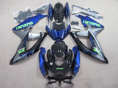 Mejores Carenados Moto Suzuki GSXR 600 2008-2010 - Azul Plata Negro Brillante Verde