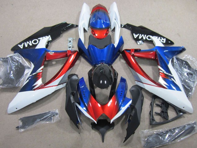 Mejores Carenados Moto Suzuki GSXR 600 2008-2010 - Blanco Rojo Azul Negro Rizoma