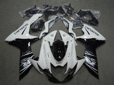 Mejores Carenados Moto Suzuki GSXR 600 2011-2024 - Blanco Negro Brillante