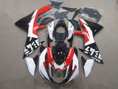 Mejores Carenados Moto Suzuki GSXR 600 2011-2024 - Negro Rojo Blanco