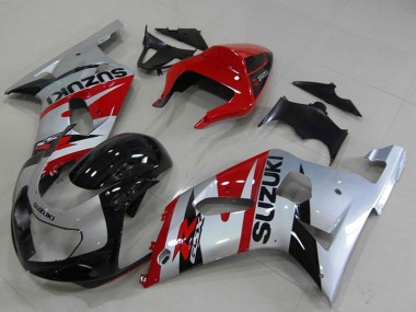 Mejores Carenados Moto Suzuki GSXR 750 2001-2003 - Rojo Plata Negro