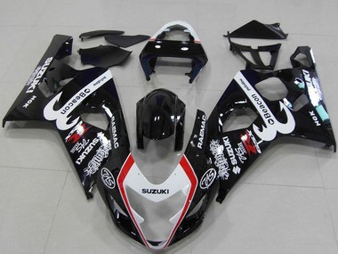 Mejores Carenados Moto Suzuki GSXR 750 2004-2005 - Negro Brillante Blanco Rojo Faro