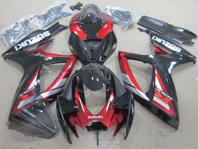 Mejores Carenados Moto Suzuki GSXR 750 2006-2007 - Rojo Negro Brillante