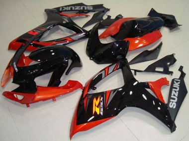 Mejores Carenado Moto Suzuki GSXR 750 2006-2007 - Naranja Negro Brillante