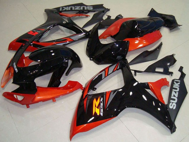 Mejores Carenado Moto Suzuki GSXR 750 2006-2007 - Naranja Negro Brillante