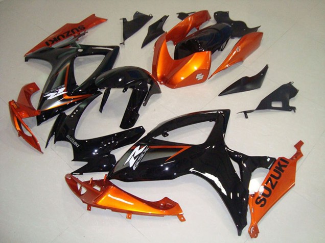 Mejores Carenados Moto Suzuki GSXR 750 2006-2007 - Naranja Negro Brillante