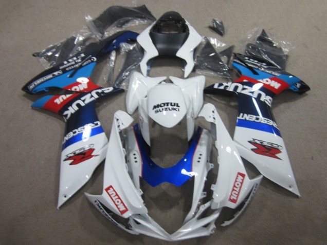 Mejores Carenados Moto Suzuki GSXR 750 2011-2024 - Blanco Azul Motul